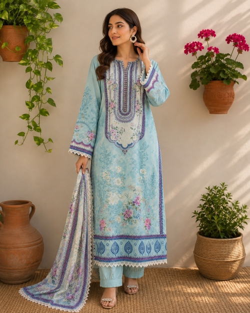 Gul – 3 Piece Pakistani Lawn Suit 💙
