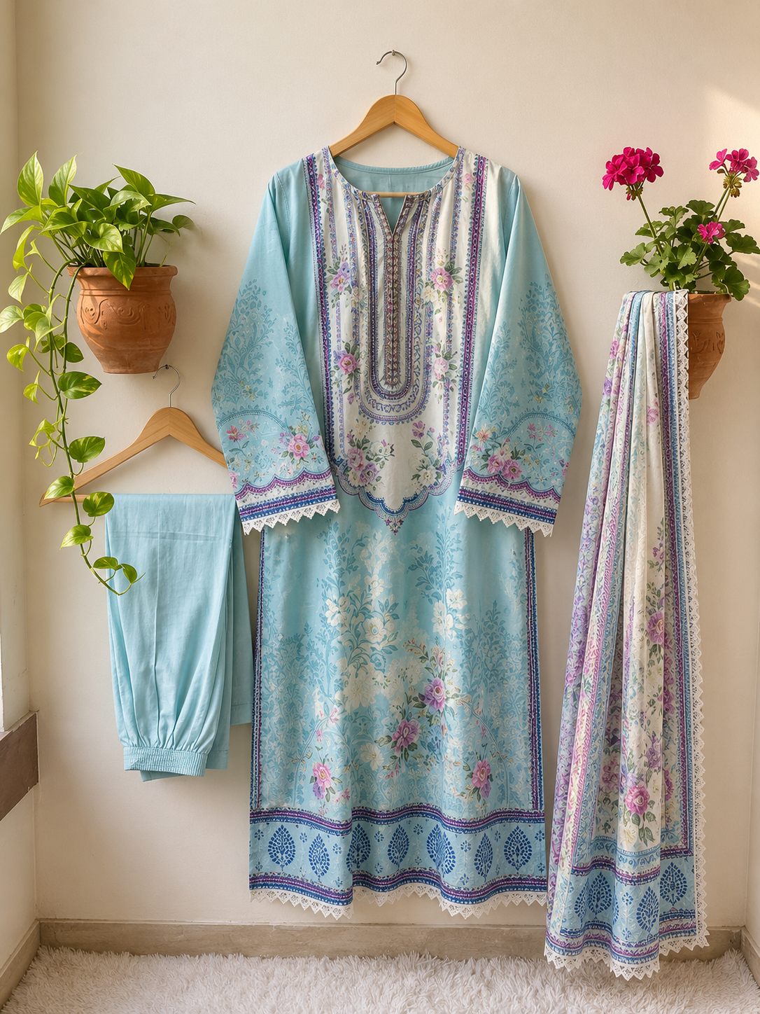 Gul – 3 Piece Pakistani Lawn Suit 💙